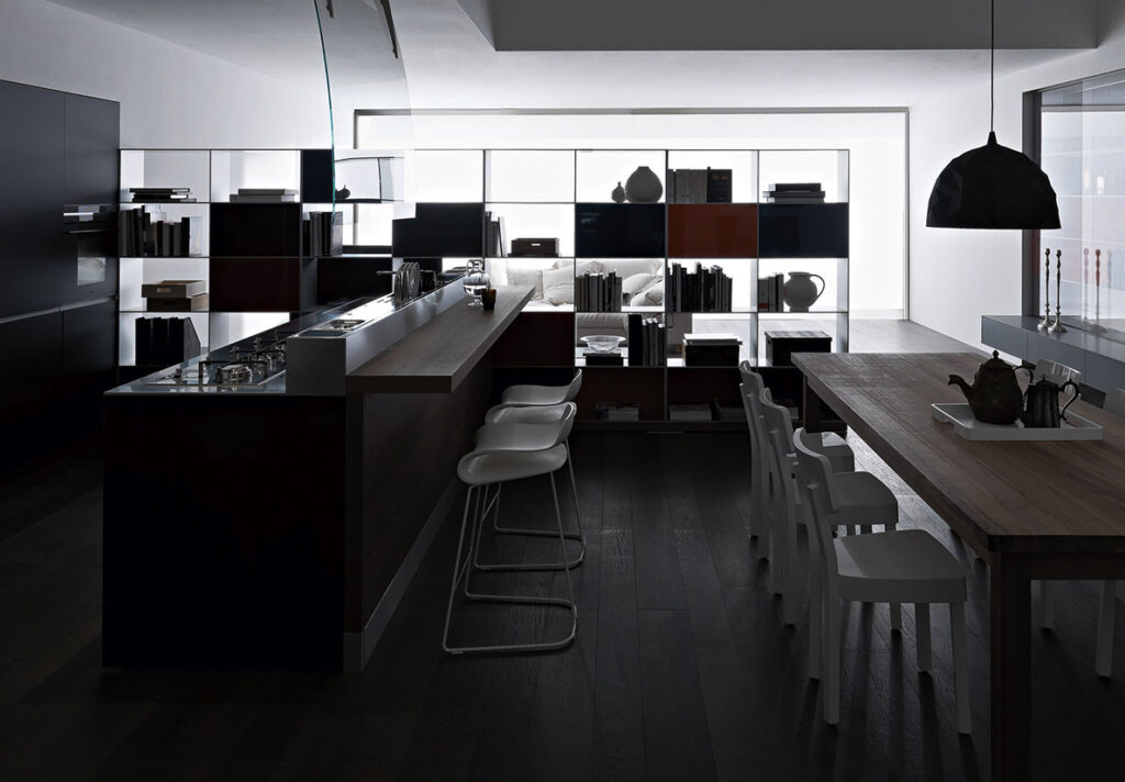 55 artematica vitrum nero e living